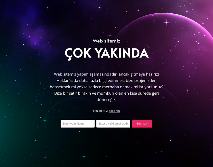 Yakında arka planda blok geliyor Joomla Şablonu