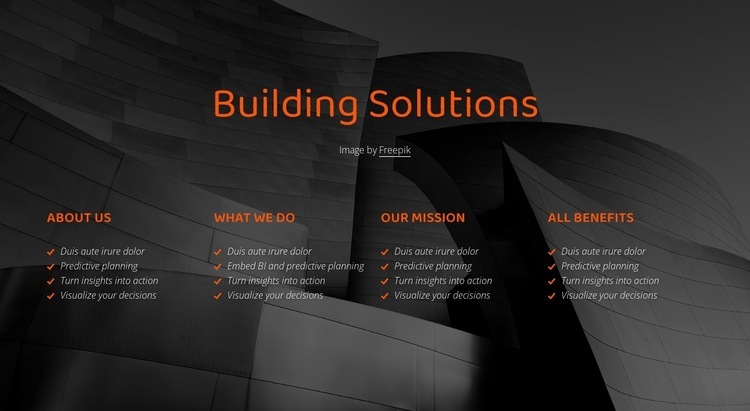 Energy and building solutions Web Page Design