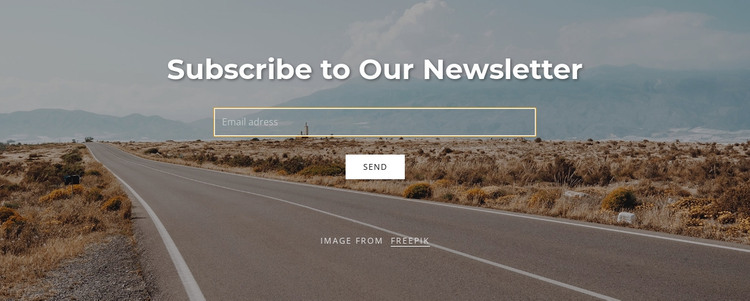 Subscribe form on background image WordPress Theme