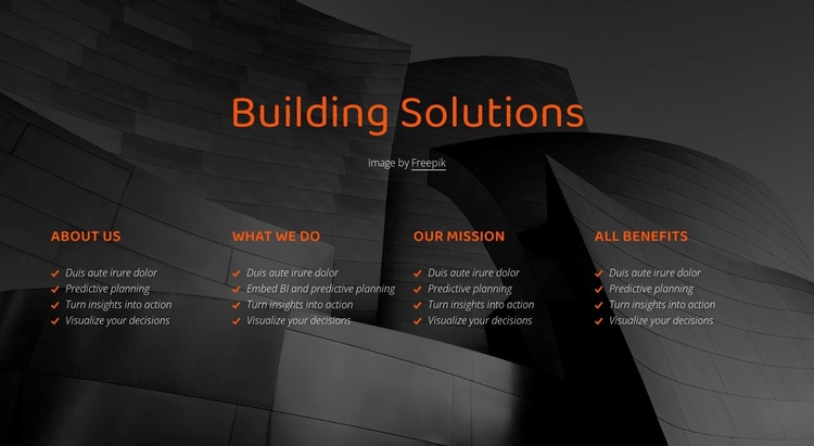 Energy and building solutions WordPress Website Builder