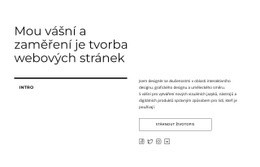 Text, Tlačítko A Sociální Ikony – Vstupní Stránka