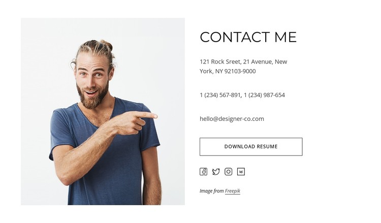 Contact block for freelancers CSS Template