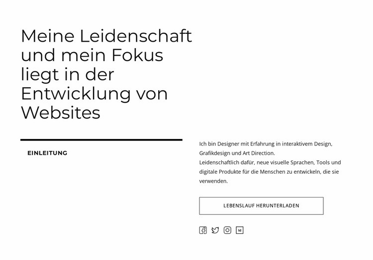 Text, Schaltflächen und soziale Symbole Website Builder-Vorlagen