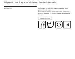 Maqueta De Sitio Web Más Creativa Para Iconos De Texto, Botones Y Sociales