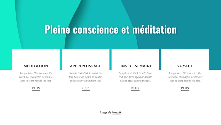 Pleine conscience et méditation Modèle de site Web
