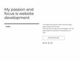 Text, button and social icons - Html Code Example by Nicepage