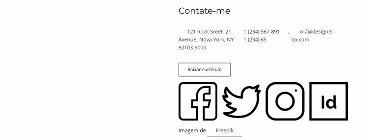 Bloqueio de contato para freelancers Maquete do site