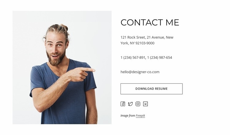 Contact block for freelancers Squarespace Template Alternative
