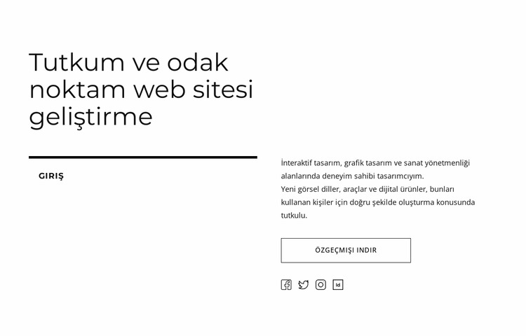 Metin, düğme ve sosyal simgeler Joomla Şablonu