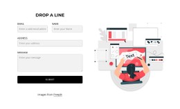 Contact Form With Illustration Clean And Minimal Template