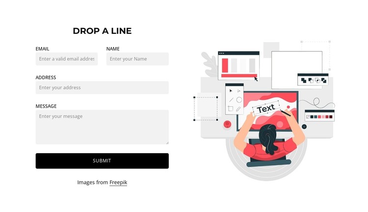 Contact form with illustration CSS Template