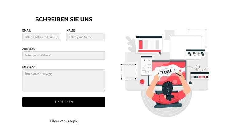 Kontaktformular mit Abbildung WordPress-Theme