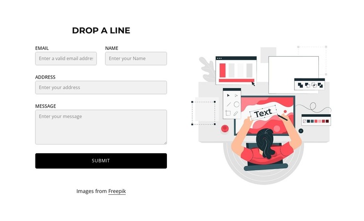 Contact form with illustration HTML Template