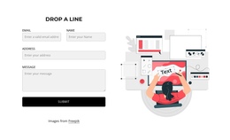 Contact Form With Illustration - One Page Template Inspiration