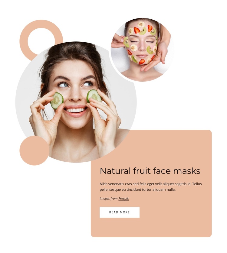 Natural fruit masks One Page Template