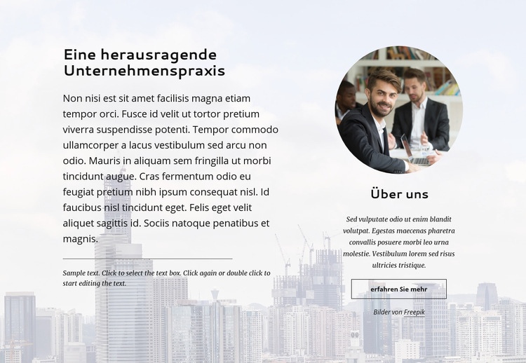 Hervorragende Unternehmenspraxis Website Builder-Vorlagen