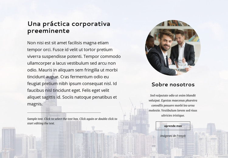 Práctica empresarial destacada Plantilla HTML