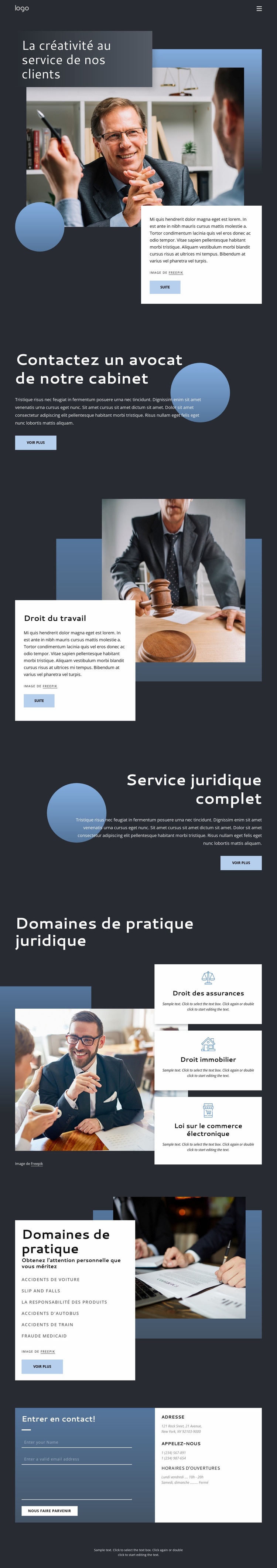 Conseil juridique expérimenté Maquette de site Web