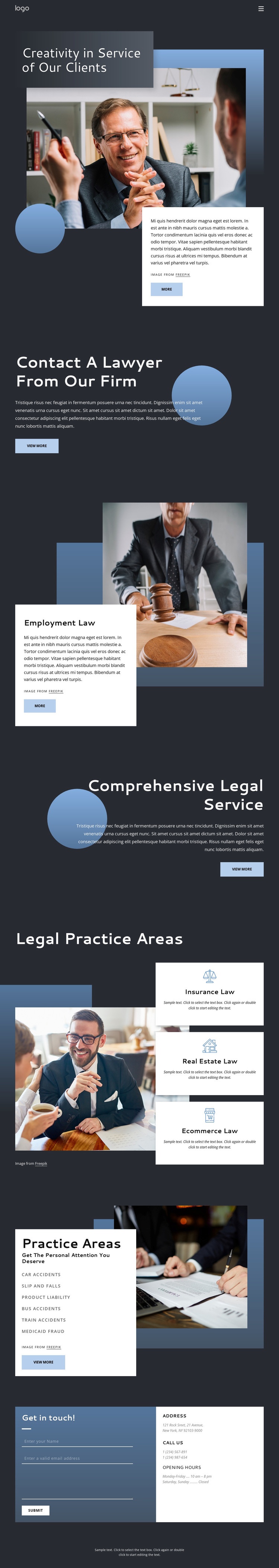 Experienced legal advice Homepage Design
