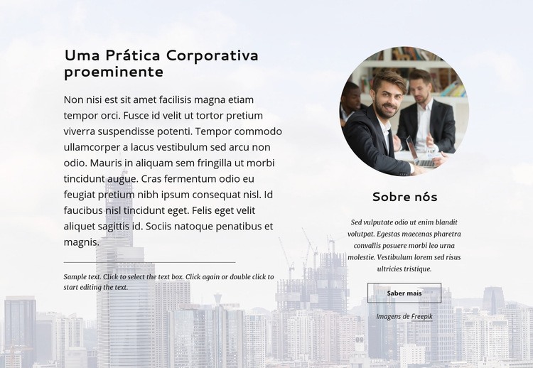 Prática corporativa proeminente Design do site