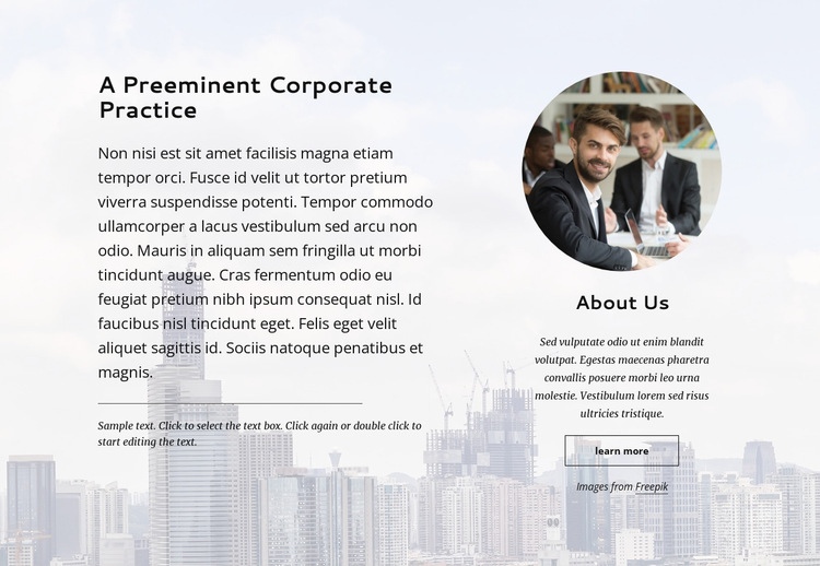 Preminent corporate practice Web Page Design