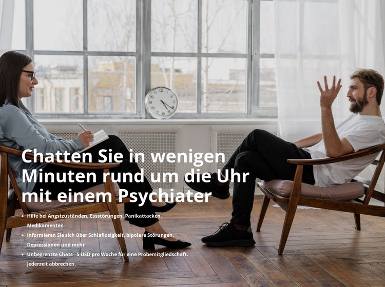 Unterstützung durch Psychologen Website Builder-Vorlagen