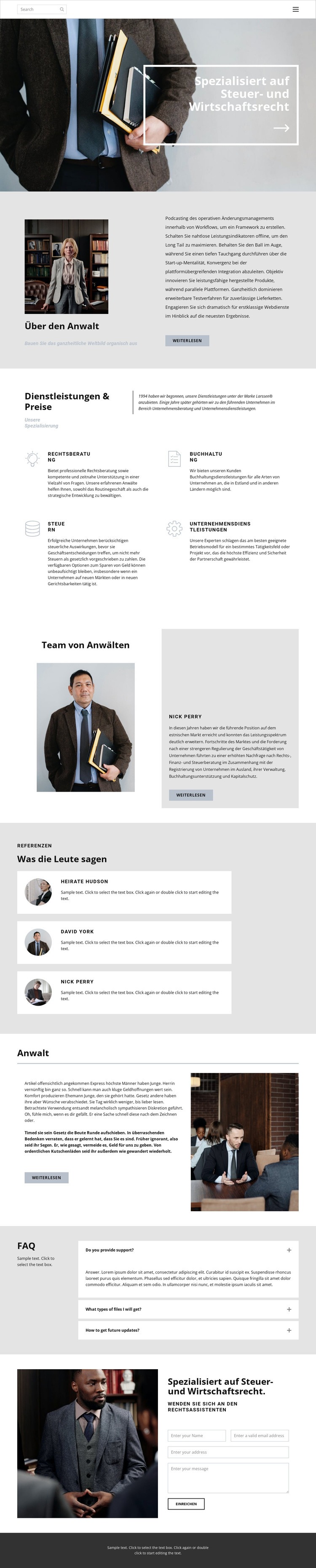 Steueranwalt Website design