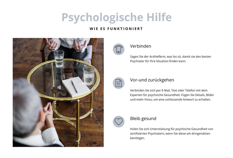 Psychologische Hilfe Website-Vorlage