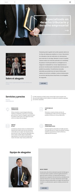 Maqueta De Sitio Web Para Abogado De Impuestos