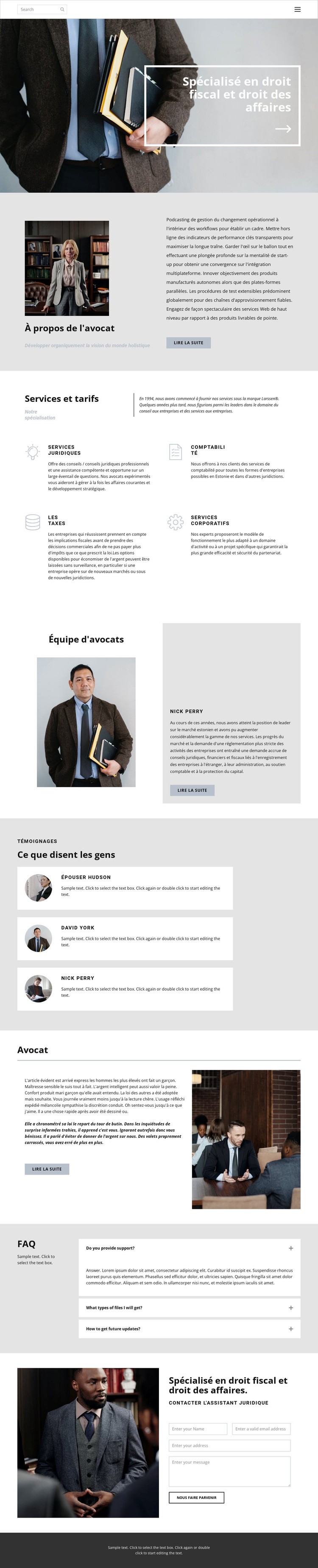 Avocat fiscaliste Modèles de constructeur de sites Web