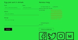 Kapcsolattartó Blokk Gombbal És Közösségi Ikonokkal - Webhelysablon