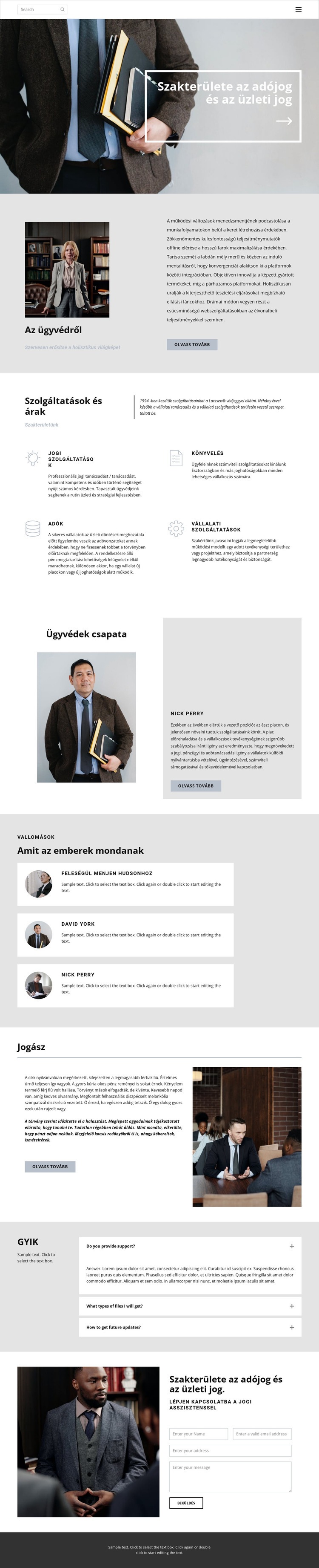 Adóügyvéd Weboldal sablon