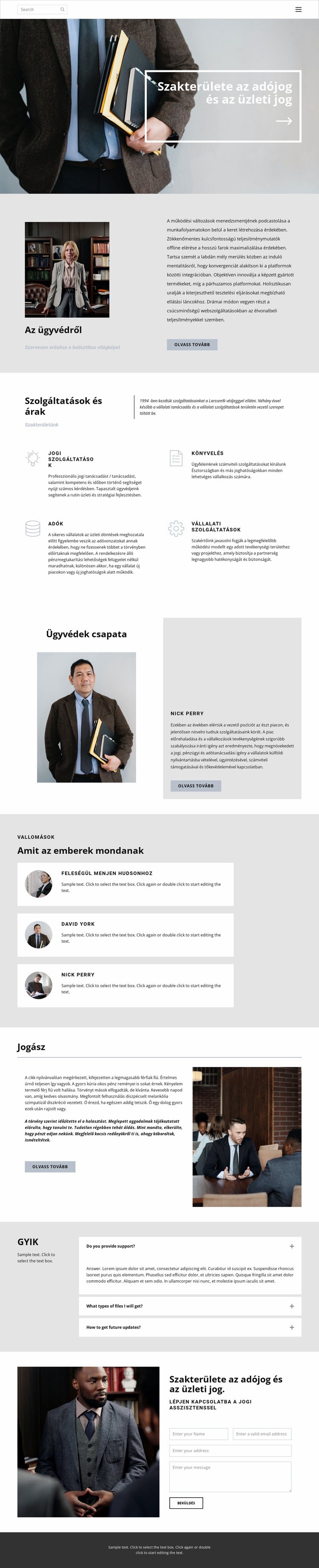Adóügyvéd Weboldal tervezés
