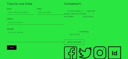 Blocco Contatti Con Pulsante E Icone Social - Modello Di Sito Web Gratuito