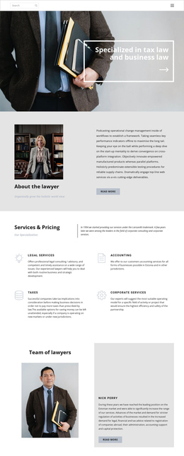 Tax Lawyer - Page Theme
