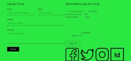 Blok Kontaktowy Z Przyciskiem I Ikonami Społecznościowymi Witryna Jednostronicowa