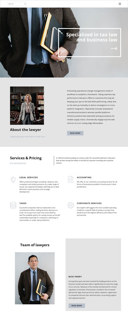 Tax Lawyer - Landing Page
