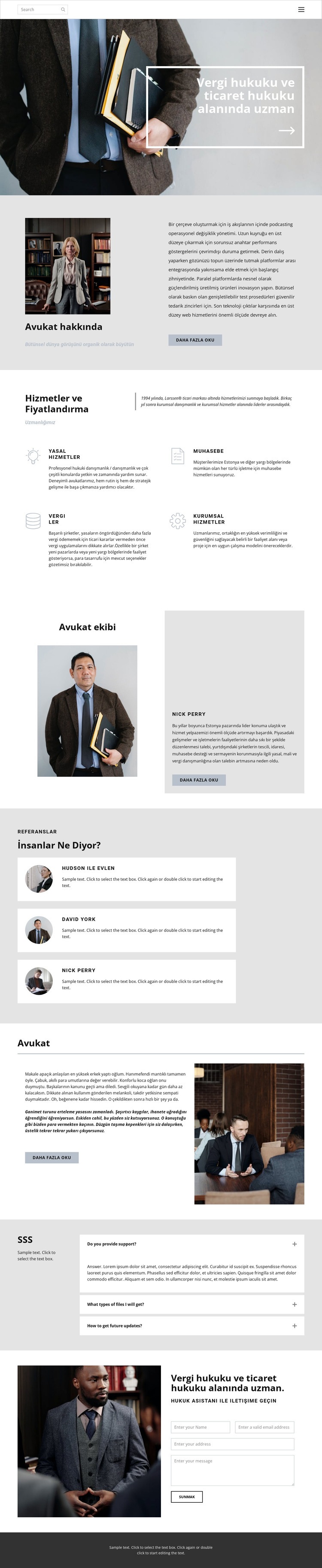Vergi avukatı Açılış sayfası