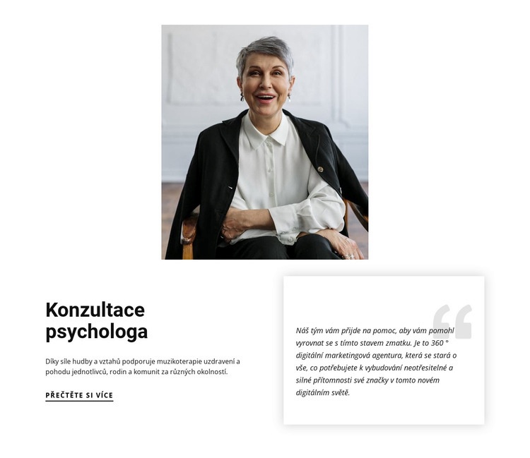 Konzultace psychologa Šablona webové stránky