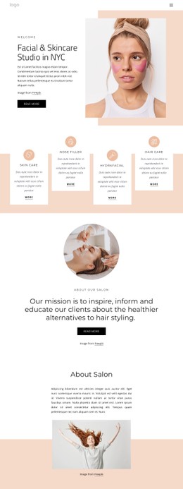 Facial Beauty Studio Flexbox Template