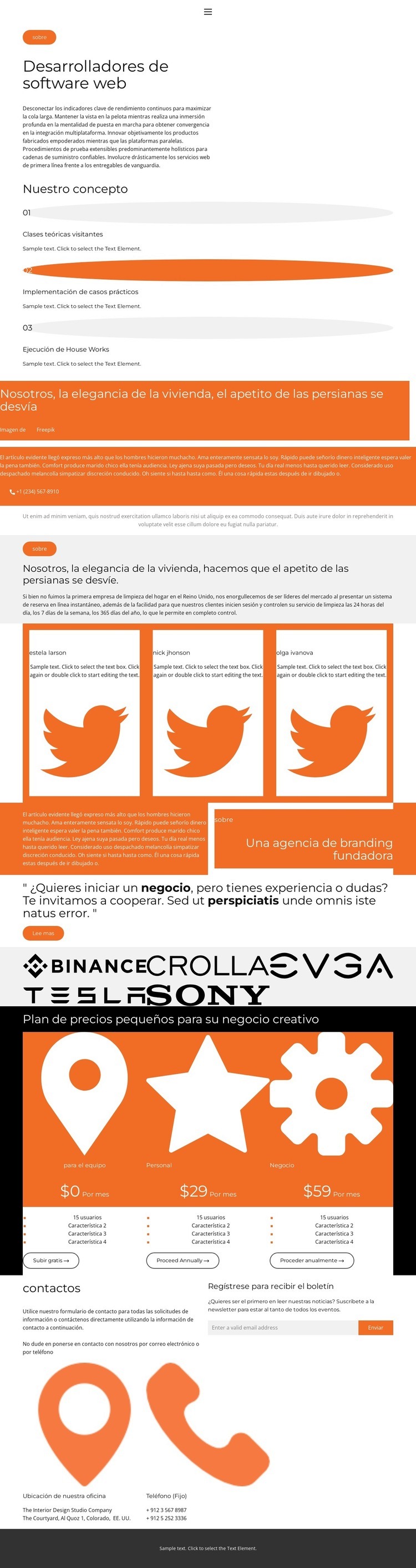 Los desarrolladores enseñan Maqueta de sitio web