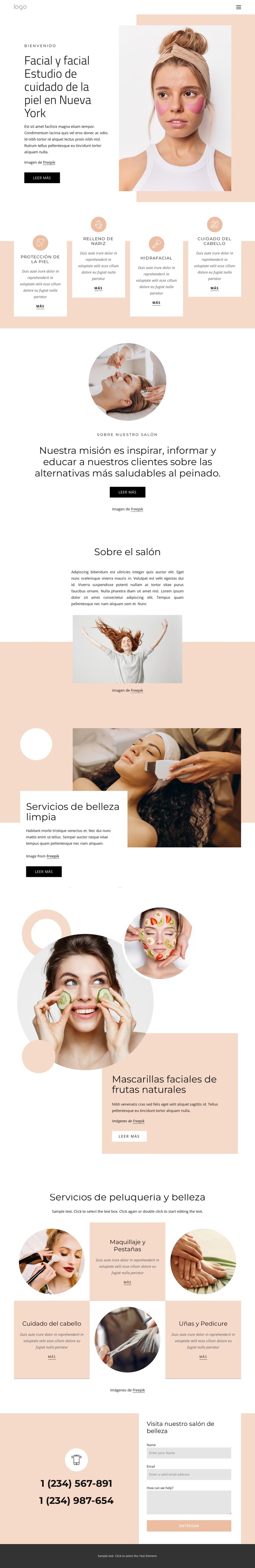 estudio de belleza facial Plantilla CSS