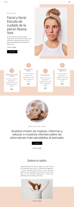 Estudio De Belleza Facial: Plantilla De Página HTML