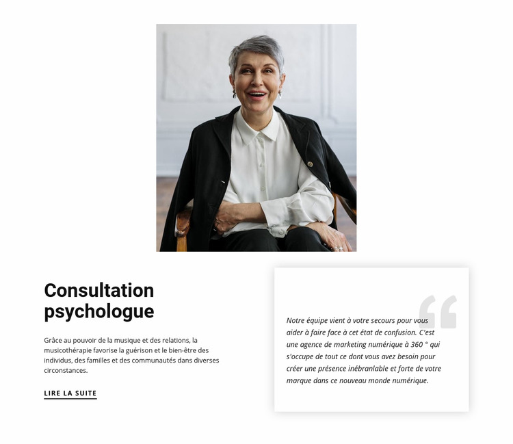 Consultation psychologue Modèle Joomla