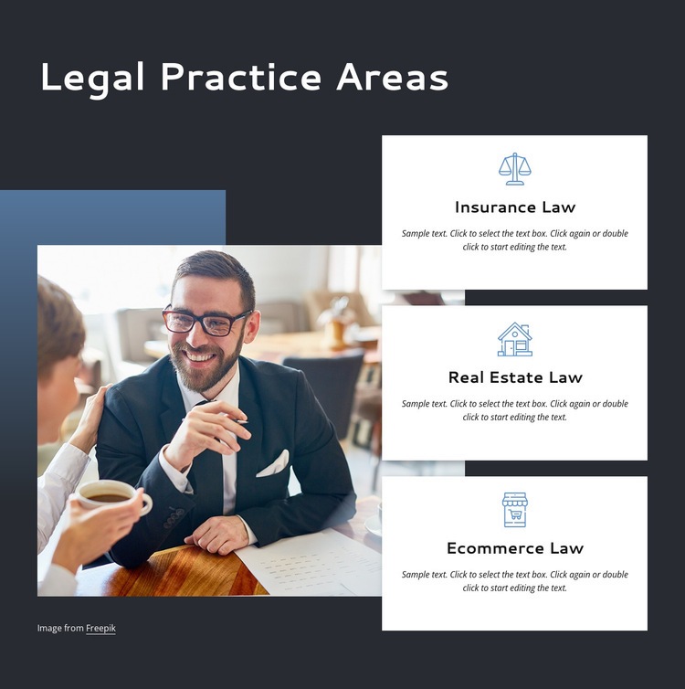 Legal practice areas Homepage Design
