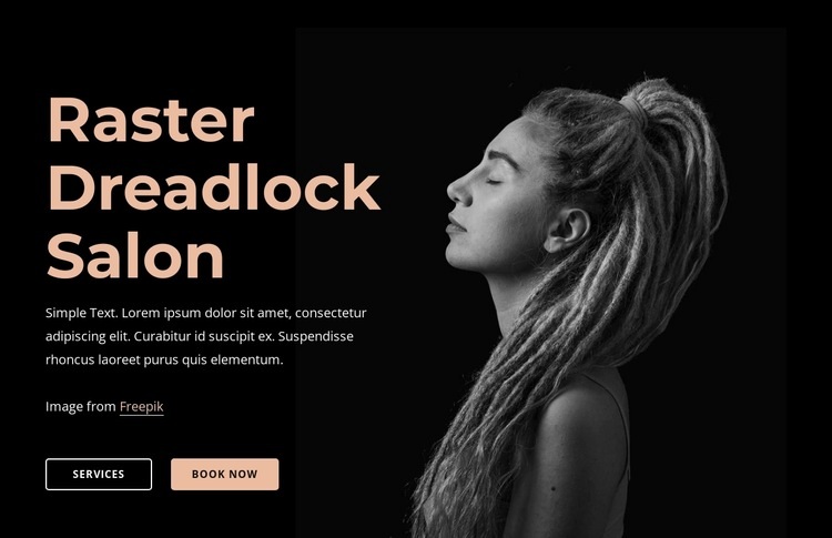 Raster dreadlock salon Homepage Design