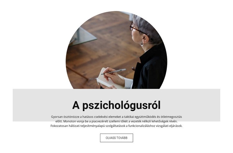 A pszichológusról Weboldal tervezés