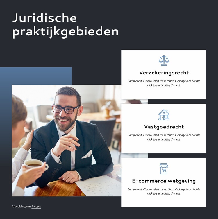 Juridische praktijkgebieden Website ontwerp