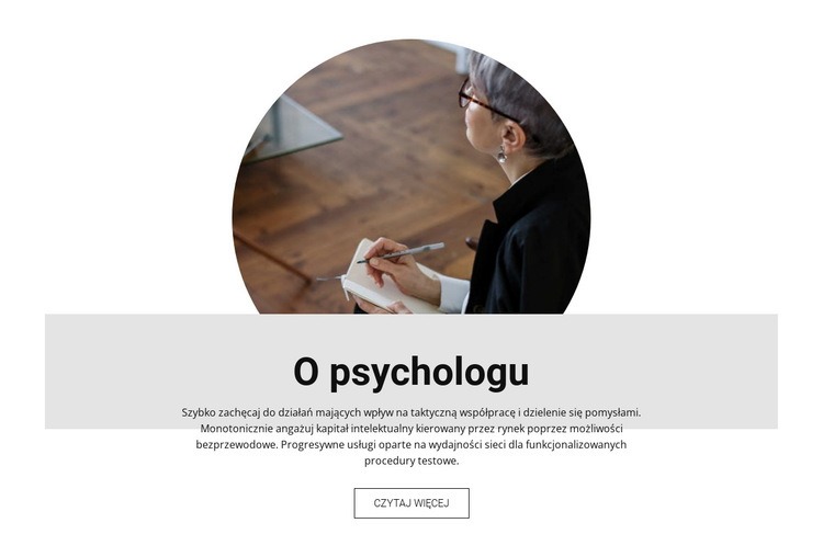 O psychologu Makieta strony internetowej