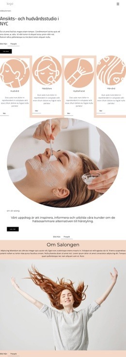 Premiumwebbplatsdesign För Skönhetsstudio För Ansiktsbehandling